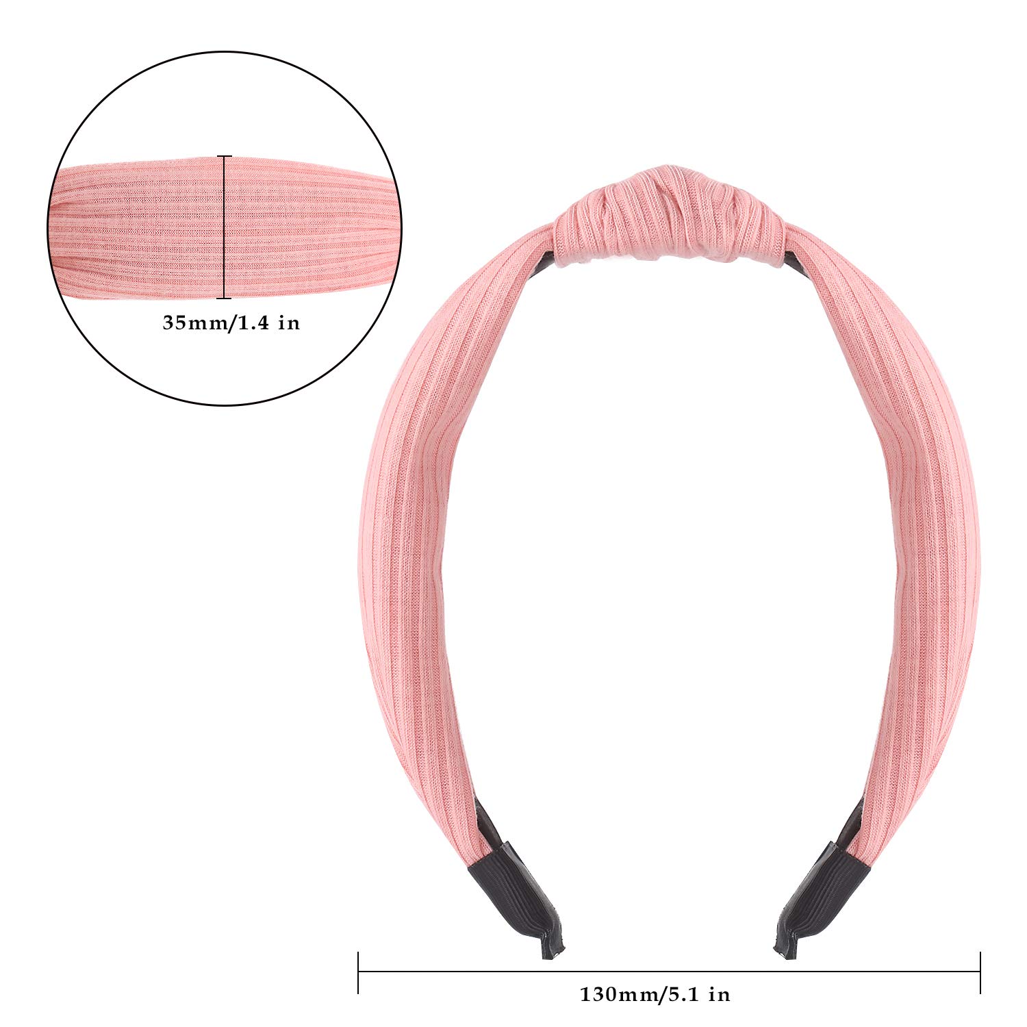 Knotted Headbands for Women Girls, Funtopia 9 Pcs Wide Plain Turban Headband Fashion Cross Knot Hair Bands with Solid Colors : Beauty