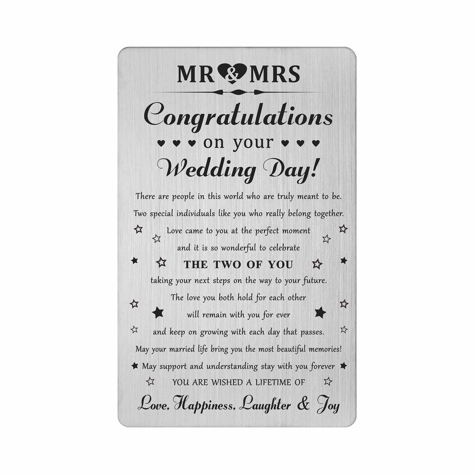 FALOGI Mr and Mrs Wedding Day Gifts, Congrats Wedding Card for Couple Men Women, On Your Wedding Day Card
