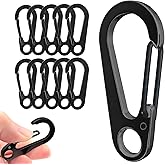 DOKEEP 10PCS Black Dog ID Tag Clips Holder 1.77 Inch Mini Custom Quick Release Hooks EDC Stainless Steel Heavy Duty Carabiner Spring-Load Hook for Dog Cat Collars Harnesses Leash (1.77 Inch)