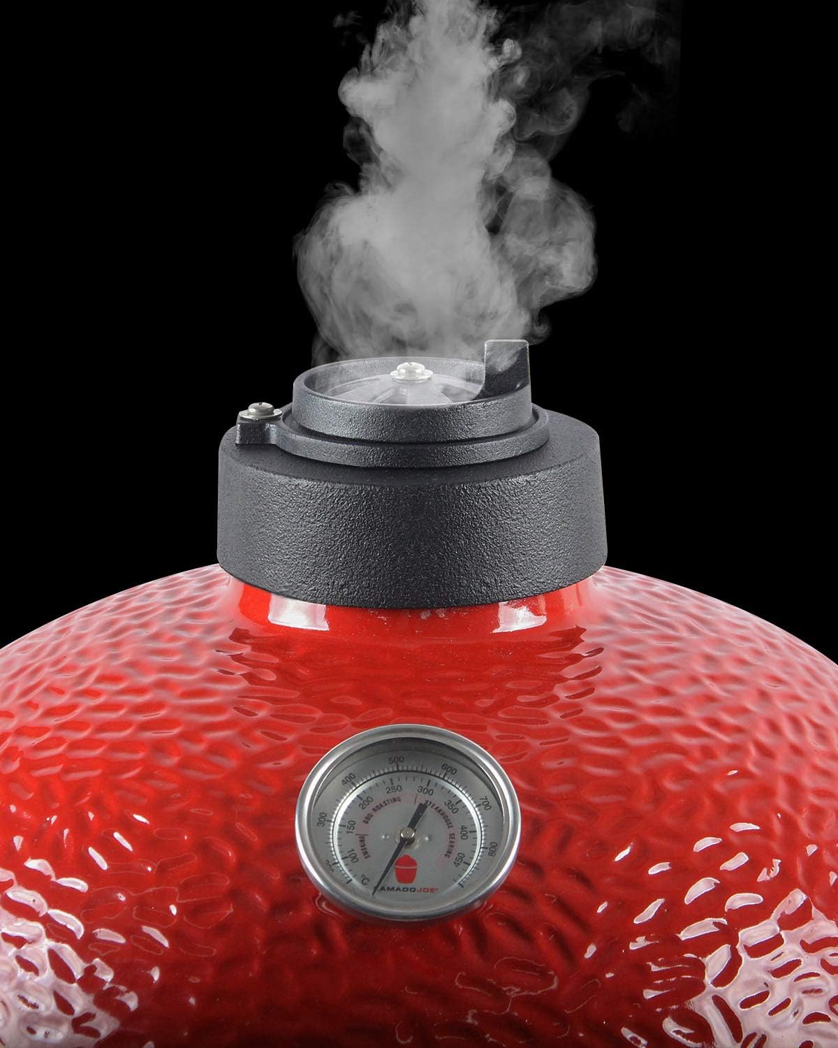 VANKEY Cast Iron Vented Chimney Cap for Kamado Joe Dual Function Metal