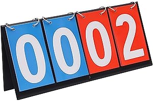 Naisfei 4 Digital Portable Table Flip Scoreboard Sports Scoreboard Top Scoreboard Flipper Multi-Function Score Counter Digita