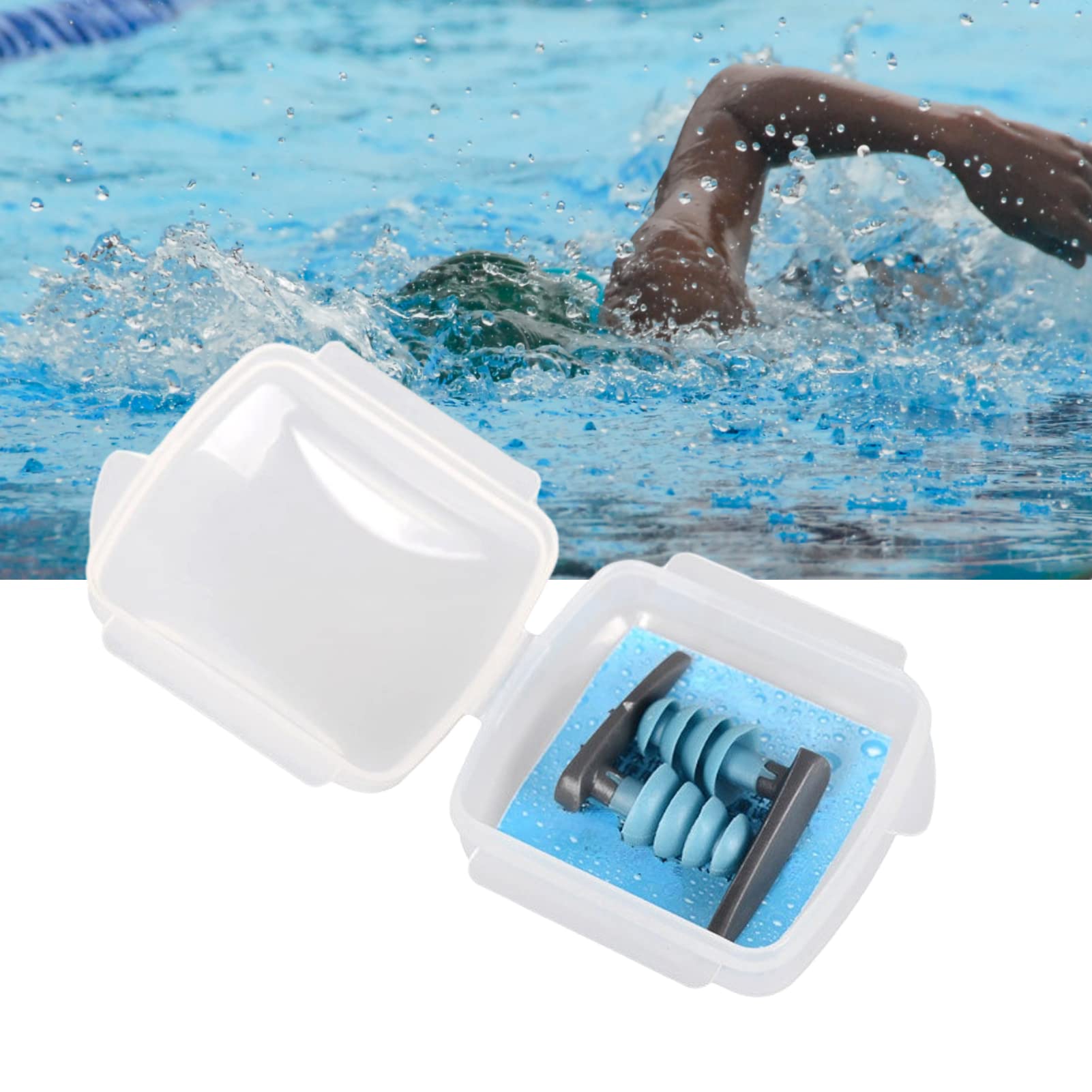 Swimming Ear Plug, Diving Ear Plug Professional Silicone Elastic Soft Lightweight Swim for Diving