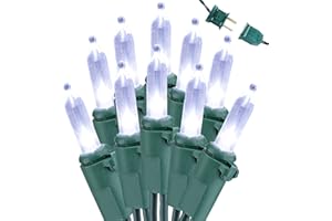 Brizled Christmas Lights, 33ft 100 LED End to End Connectable Mini Christmas String Lights, 120V UL Certified Cool White Xmas Tree Light Indoor Outdoor Mini Light Set for Xmas Tree Party Wedding Decor