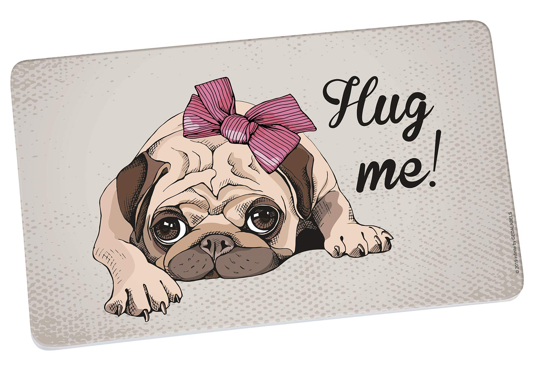 infinite by GEDA LABELS (INFKH) 13724 Frühstücksbrettchen Vintage Mops Bread, Breakfast, Board, Melamine, Beige