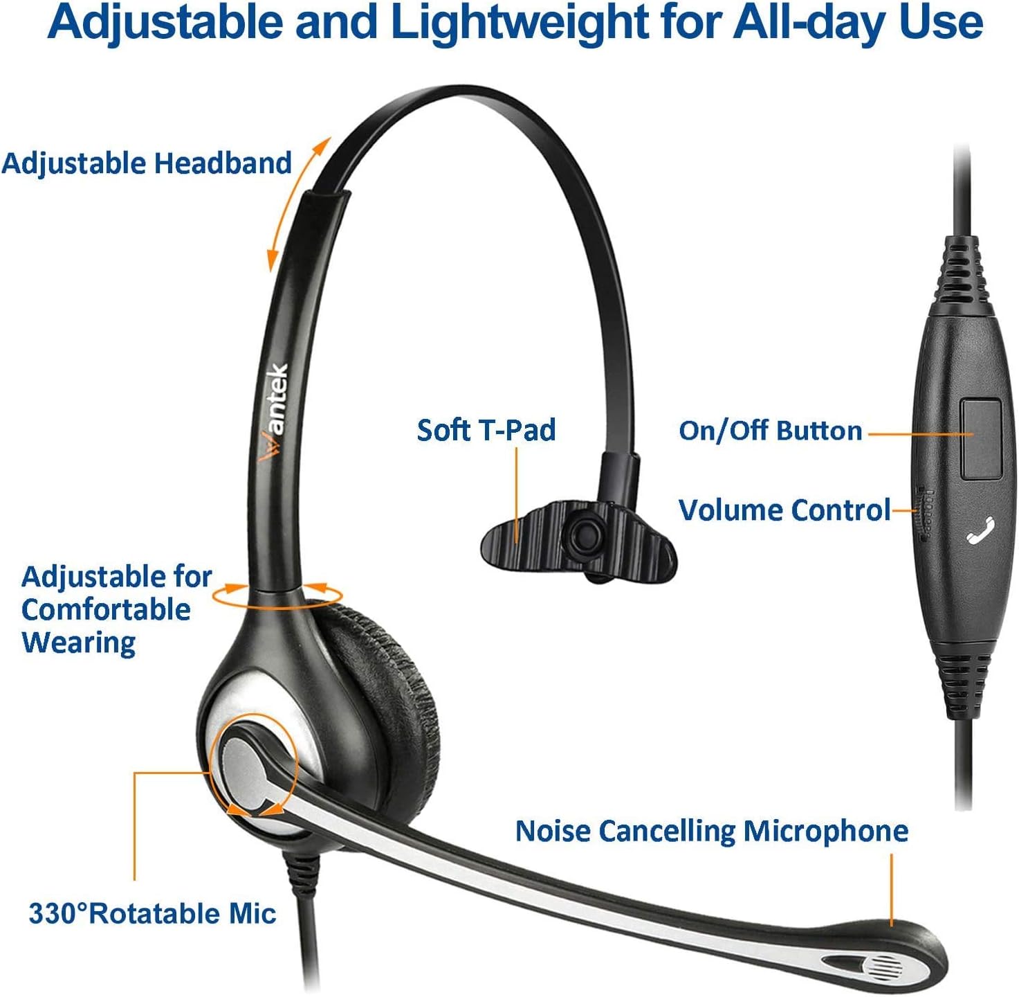 Amazon Com Wantek 3 5mm Cell Phone Headset With Microphone Noise Cancelling Business Computer Headphones For Iphone Samsung Laptop Pc Tablet Clear Chat For Skype Softphone Call Center Office Electronics