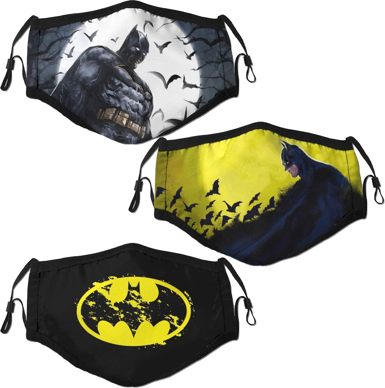 Mouth Cover for Adult Batman Face Mask with 6pcs Replaceable Filter