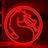 Dragon Neon Sign Gamer Neon Light Red Gaming Logo Neon Signs Dimmable Fighting Neon Light Sign for Wall Decor, Boy's Gamer Room Decor