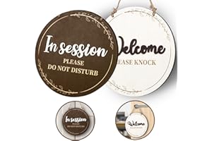 MECHOLEY In Session Door Sign For Therapists, Meeting in Progress Door Sign, Do Not Disturb Sign For Office Door,Session In Progress Door Sign foe office，Therapist Clinic, Double Sided Hanger Plaque Decor