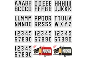 ZONON 100 Piece Reflective Mailbox Number Stickers, Self Adhesive Reflective Capital Letter Sticker, Number Decals Vinyl Mailbox Decals for Bin, Window, Door(2 Inch,Black)