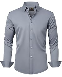 J.VER Men's Dress Shirts Solid Long Sleeve Stretch