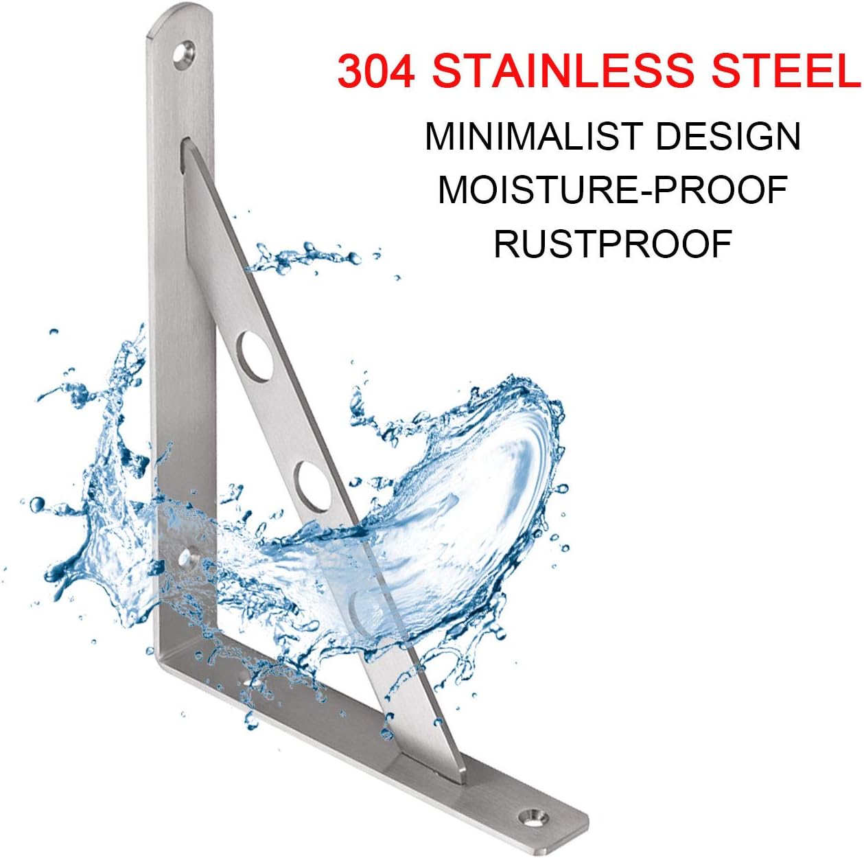 YUMORE L Bracket, Heavy Duty Stainless Steel Solid Shelf Support Corner Brace Joint Right Angle Bracket, The Bar with Hole to Hang Clothes Hook or S Hook, 1 L Bracket with 2 S Hooks, 10”, Pack of 2: Home Improvement