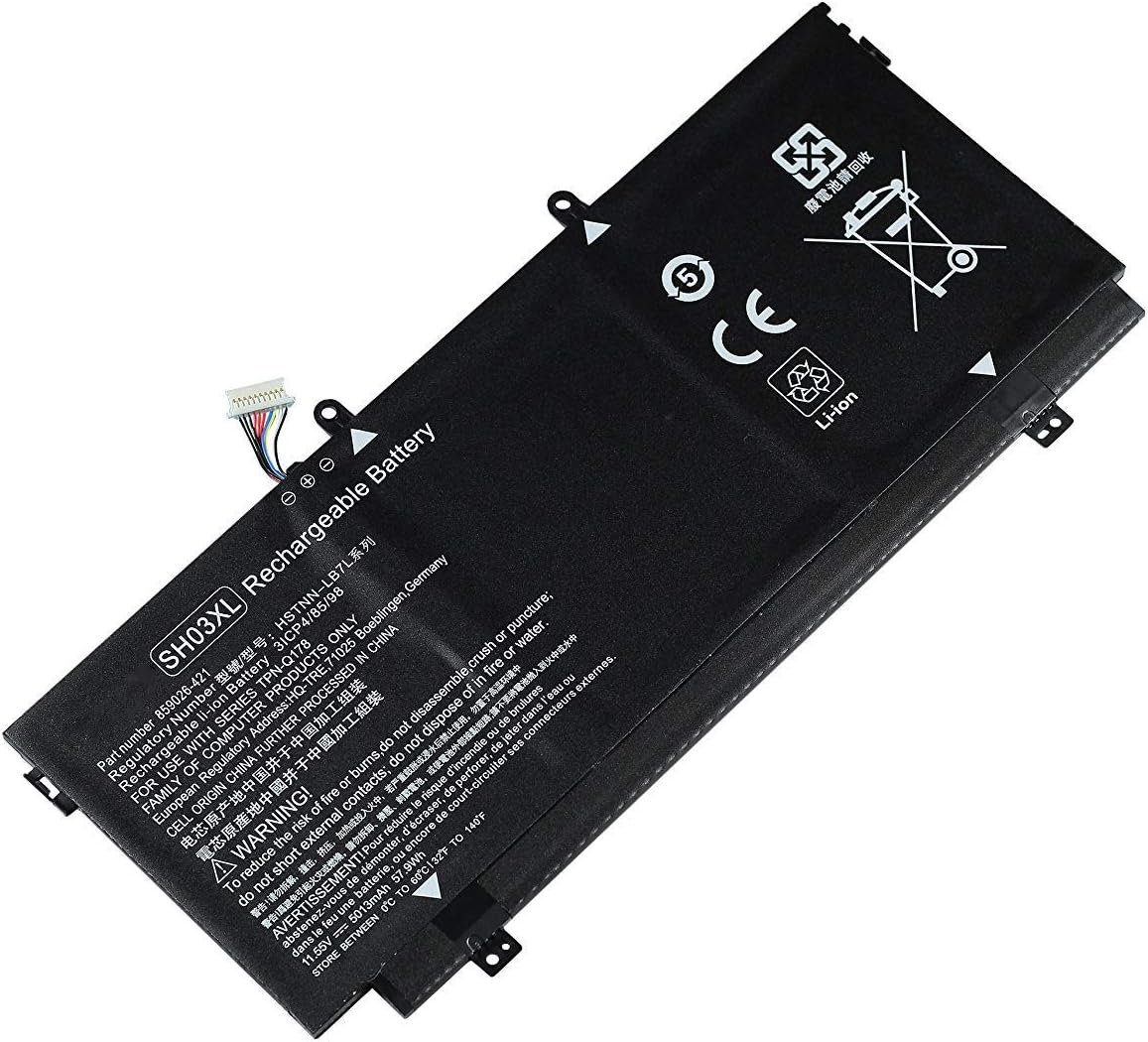 SH03XL TPN-Q178 Laptop Battery Replacement for HP Spectre X360 13-AC001NA AC013DX AC033DX AC037TU AC052NA AC028TU 13-AB0XX 13-AB001 13-AB099 13T-AB000 13-W000 13-W0XX 13-W003NO Series (11.55V 57.9Wh) - Image 3
