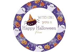 jijAcraft 60Pcs Happy Halloween Stickers, 2 Inch Halloween Stickers Spider, Pumpkin, Ghost for Halloween Day Gift Wrap Label Party Favors, Sticker for Halloween Day Decoration