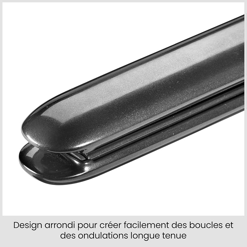 Lisseur cheveux Titanium Shine – Plaques en titane-céramique, 5 réglages de température 150–230°C, Utilisation mondiale, Argenté, ST260E — photo 3 sur 8