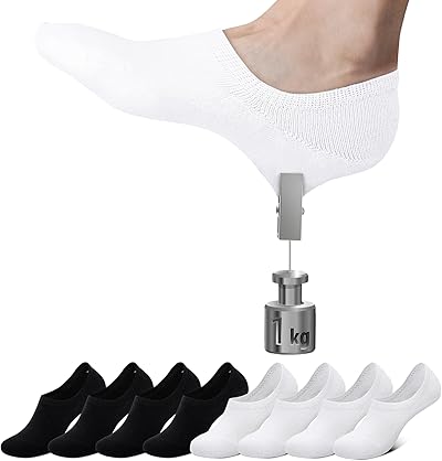 Falechay Sneaker Socken Damen Füßlinge 8 Paar No Show Unsichtbare Socken Unisex Schwarz Weiß Grau Hautfarbe 35-38 39-42 43-46