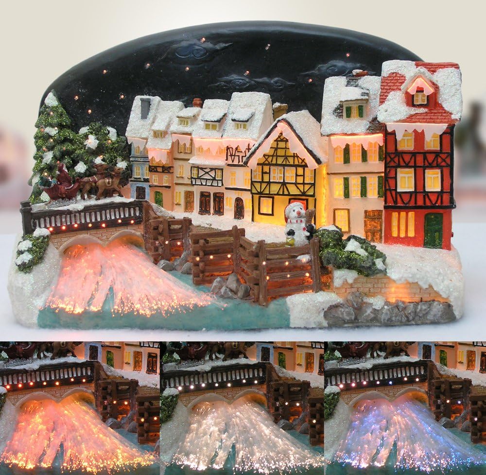 BANBERRY DESIGNS Northern Lights LED Christmas Village