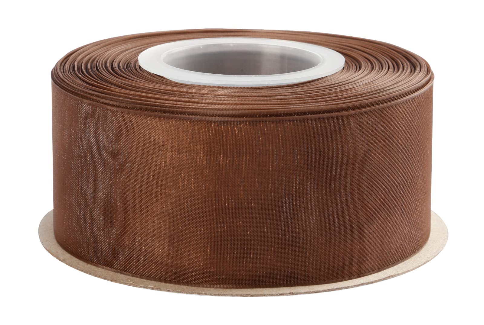 Joycrosso 38mm Brown Shimmer Sheer Organza Ribbon Sheer Chiffon Ribbon 45 Meters-Roll Multiple Colors Available for Gift Wrapping Wedding Events Christmas Décor