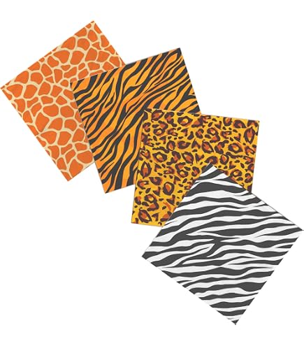 50 Pack Jungle Safari Animal Napkins - 13 Inch Disposable Dinner Napkins For Birthday Party, Baby Shower