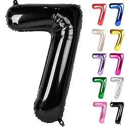 Black Number 7 Balloon 40 Inch, 7 Balloon