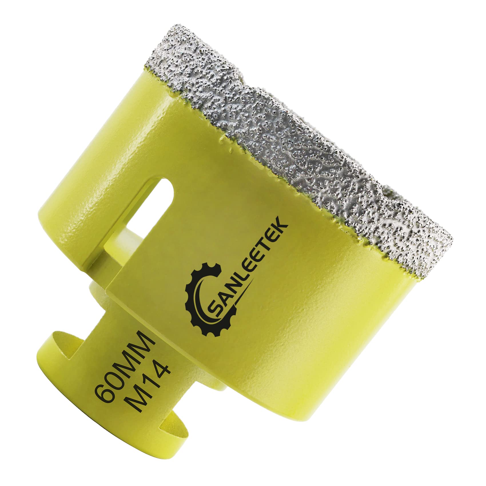 Diamond Tile Drill Bits 60mm SANLEETEK Vacuum Brazed Diamond Hole Saw for Ceramic Porcelain Marble Granite M14 Thread