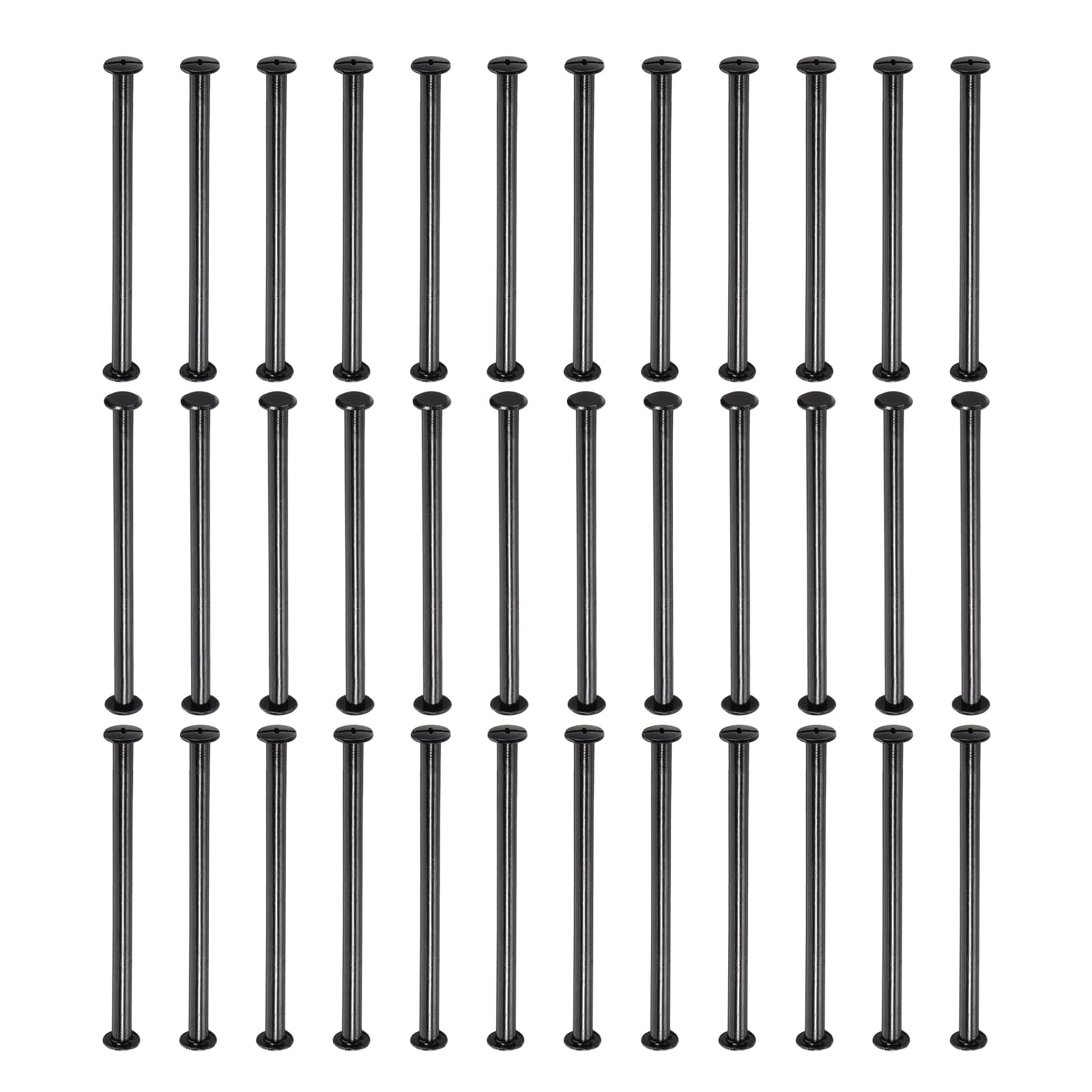 PATIKIL 50 Sets Chicago Screws, 80mm l Chicago Screws Phillips Binding Post Screw Bolts Leather Rivets Fasteners Connectors for Leather Belt Scrapbook Photo Albums, Black
