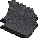 COOVAN Men's Athletic Ankle Socks 12 Pack Mens Cushion Comfort Casual Running Sock Size 10-13