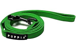PUPPIA Two Tone Dog Lead Strong Durable Comfortable Grip Walking Training Leash for Small & Medium Dog, Green, Medium