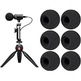 SOULWIT 6Pcs Pop Filter for Shure MV88+, (Black) | Windscreen for Shure MV88+ Condenser Microphone