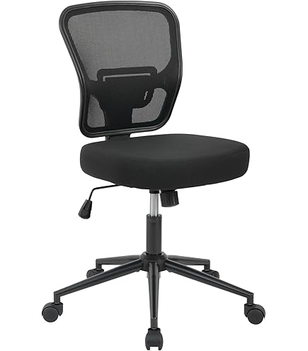 LUARANE Silla De Oficina Sin Brazos, Silla De Escritorio Pequeña Ergonómica Con Soporte Lumbar De Malla, Silla De Computadora Ajustable Con Respaldo Bajo Con Asiento Tapizado, Silla Giratoria De 360° Para