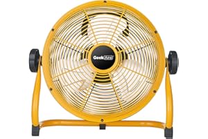 Geek Aire 10" Portable Battery Operated Fan with Metal Blade, 360 Vertical Tilt, 24 h Run Time Cordless Fan for Camping Travel Tent Hurricane Home