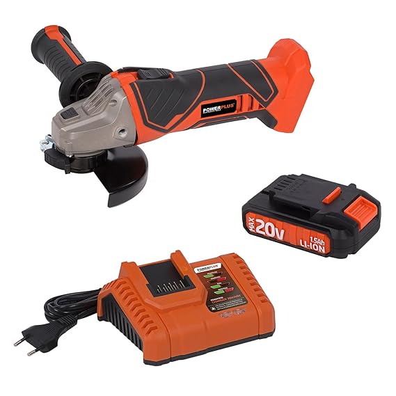 Dual Power Winkelschleifer + 20 V Li-Ion Akku + Ladegerät - Handschleifer Schleifmaschine 115 mm
