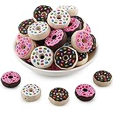 Lovyomi 20mm Silicone Focal Beads for Pens, 20pcs Doughnuts Silicone Beads for Keychain Making Bracelet Necklace Making DIY Craft(Multicolor)
