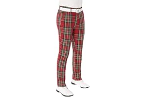 Royal & Awesome Mens Golf Pants, Golf Pants Men Relaxed Fit, Plaid Pants Men