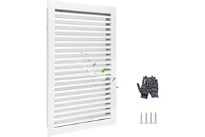 FLOWILD 12" x 18" Gable Vent Aluminum Alloy Wall Vents Vent with Screen, Durable Shed Attic Louvered Outdoor Vent Cover, Optimal Airflow Design Ideal for Shed/Garage - Vent Opening: 10" x 16", White