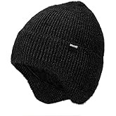 Wmcaps Fleece Lined Beanie with Earflap, Warm Thermal Knit Winter Hats for Men Women，Outdoor Stocking Cap