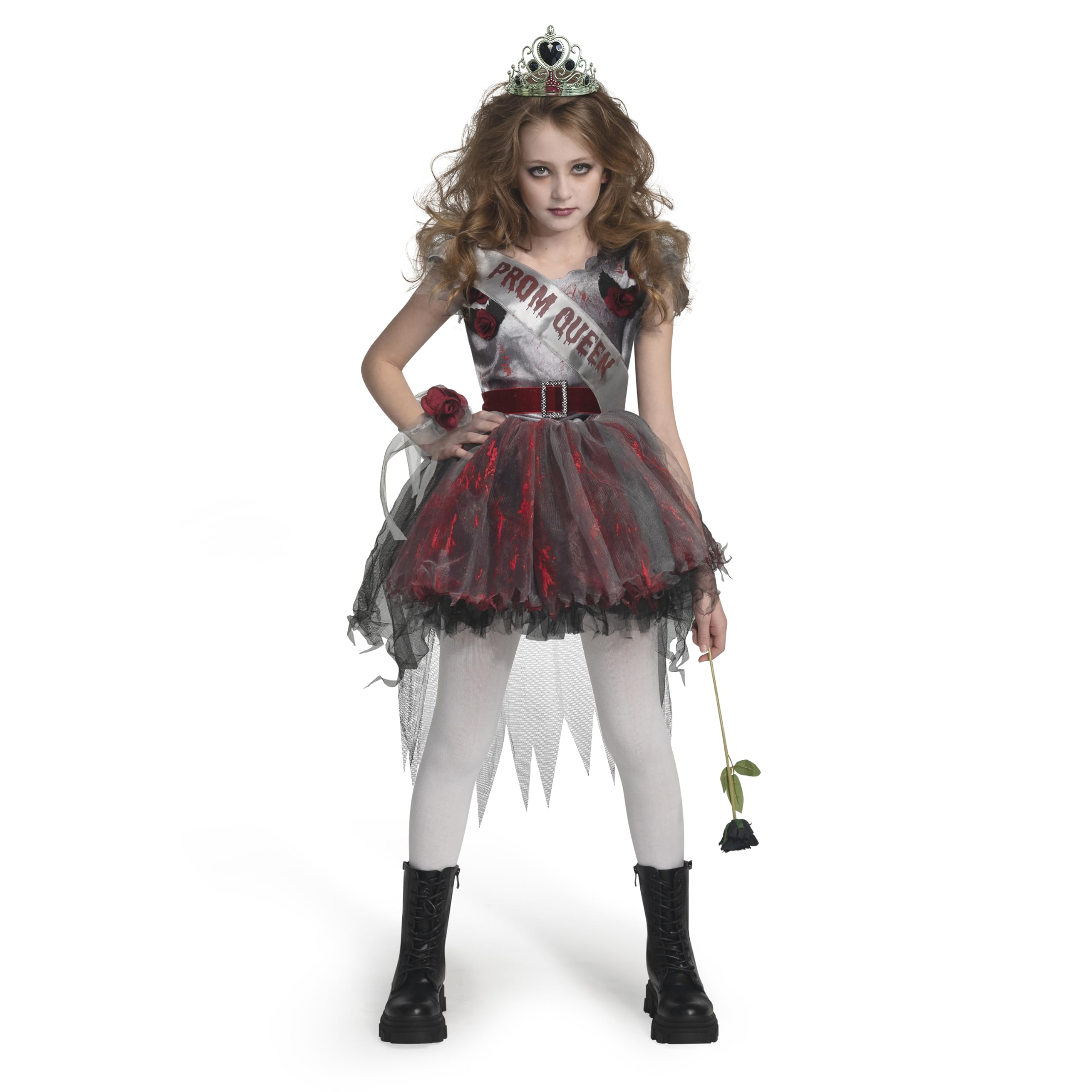 Spooktacular Creations Child Girl Dark Prom Queen Costume, Goth Prom Queen Costume for Kids, Girls, Halloween-M