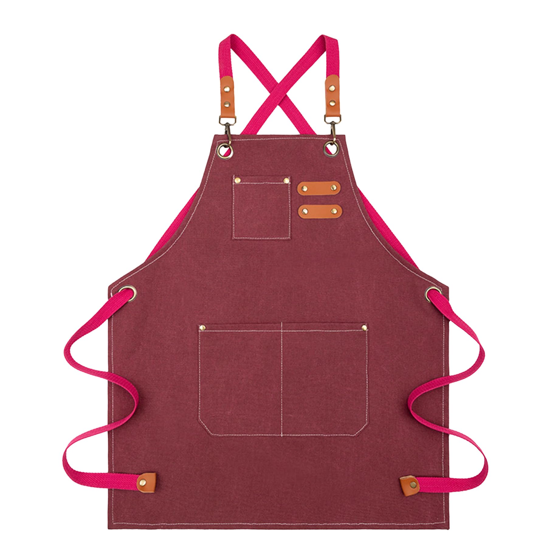 MAIGO Kids Apron - Waterproof Cotton Canvas Kids Apron with Pockets, toddler boy aprons, Kids Aprons for Cooking, Chef Pinafore for Kids age 8 9 10 11 12, Pinafore for Kitchen Baking Painting (red) — image 1