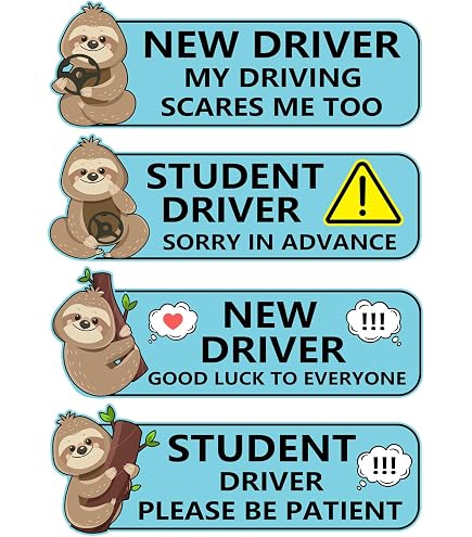 4 Autocollants Magnétiques Pour Voiture "conducteur Débutant" - Réfléchissants, Aimants Puissants - Pour Sécurité Et Avertissement - 4