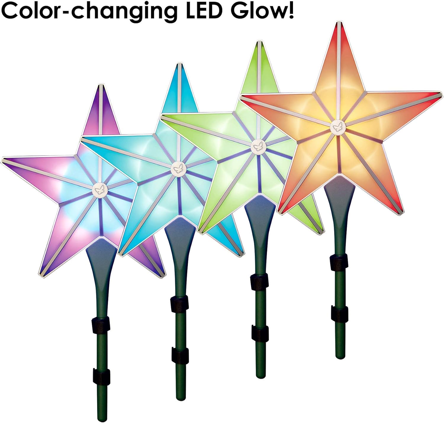 Amazon Co Jp Blisslights シャイニングスター クリスマス デコレーション カラフル 星空 Led ライトショー Silver Green ホーム キッチン