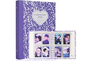 domidomi A5 Kpop Photocard Binder Photocard Collect Book w 6 Ring Binder Kpop Photocard Holder Refillable Card Protectors with 30 Pcs Inner Refills Album 240 Pockets (Purple Heart)