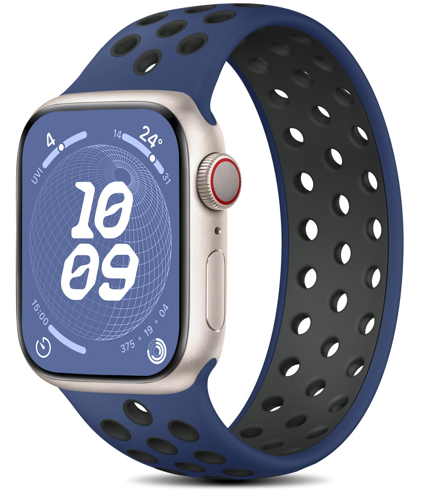 Photo 1 of Adorve Solo Loop Band Compatible with Apple Watch Band 44mm 45mm 49mm 41mm 40mm 38mm 42mm for Men Women, Breathable Sport Silicone Wristband for iWatch Series 9 8 7 6 5 4 3 2 1 SE Ultra Ultra 2