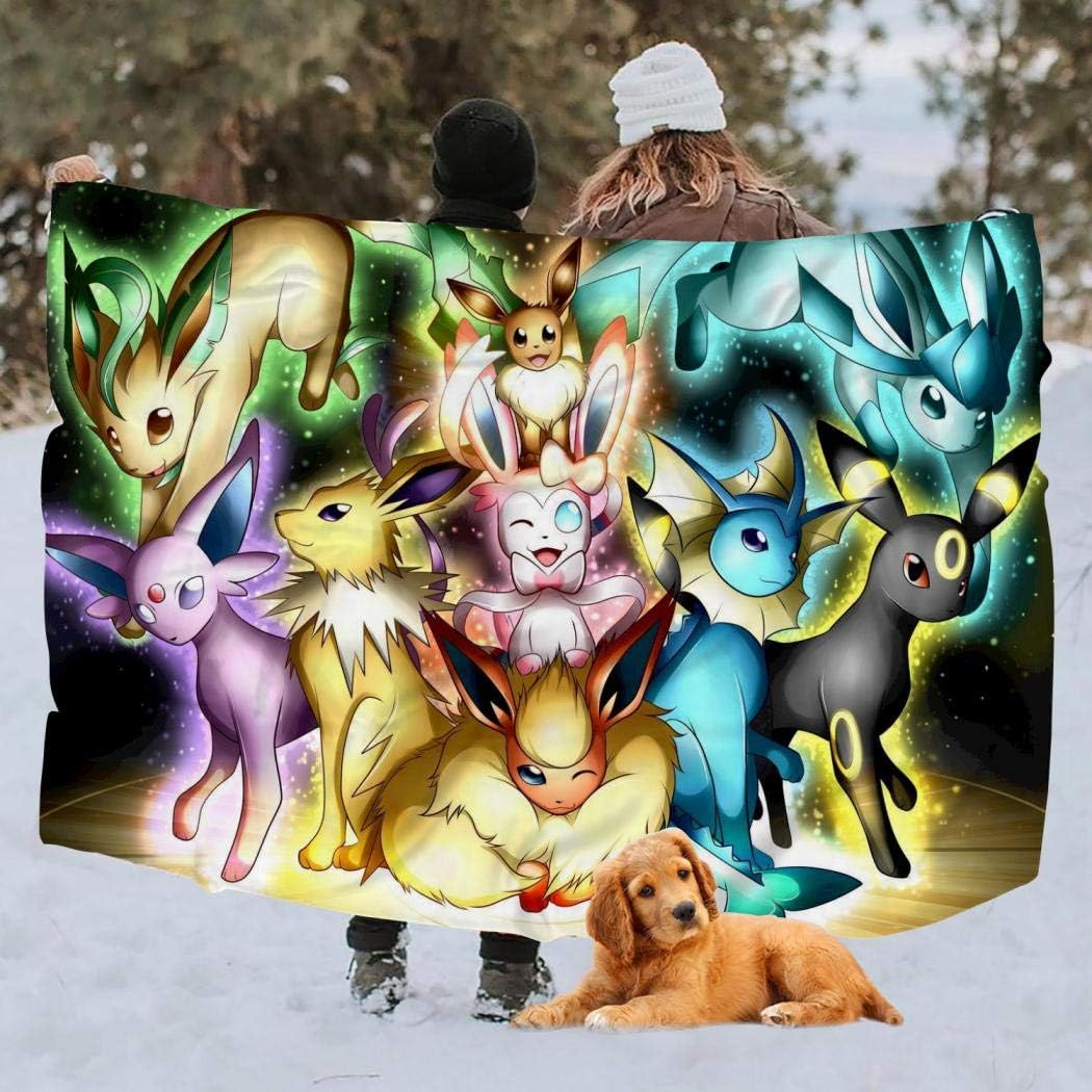 Qvlippga E-Evee Evolution Ultra Soft Fiber Blanket All Season Home Decorative Warm Plush Cozy Blankets for Chair/Bed/Couch/Sofa Twin 60X80Inch