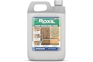 Roxil Wood Sealer Protection Liquid 1 Gallon (USA) 10 Year Wood Preserver Outdoor, Wood Sealer for decking, Fence, Sheds and Furniture