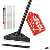Gomake Extendable Floor Scraper Heavy Duty 8" Wide Razor Blade Scraper Tool | With 18&lsquo;&rsquo;-74.8" （1.5ft- 2.4ft）Long Handle, 5PCS Extra Metal Blades for Cleaning Glass Wall Gum Paint Tile Glue