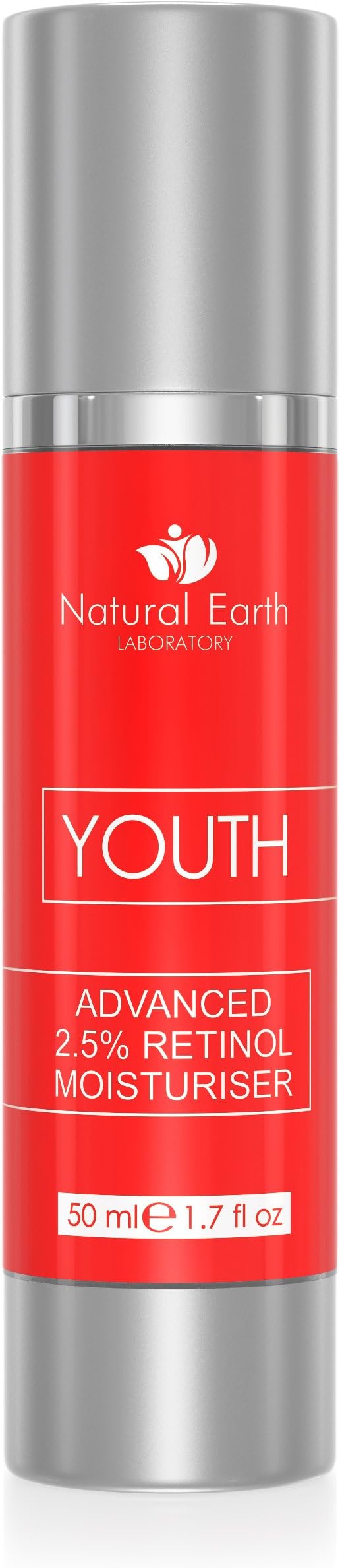 PREMIUM 2.5% Retinol Moisturizer - Youth Face Cream - Clinical Strength Anti-Ageing Formula with Hyaluronic Acid & Green Tea Extract. 50ml.