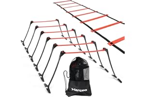 Xerceo Premium Adjustable and Collapsible Hurdle and Agility Ladder Set for Athletes, Super Portable and Lightweight, with Carrying Bag