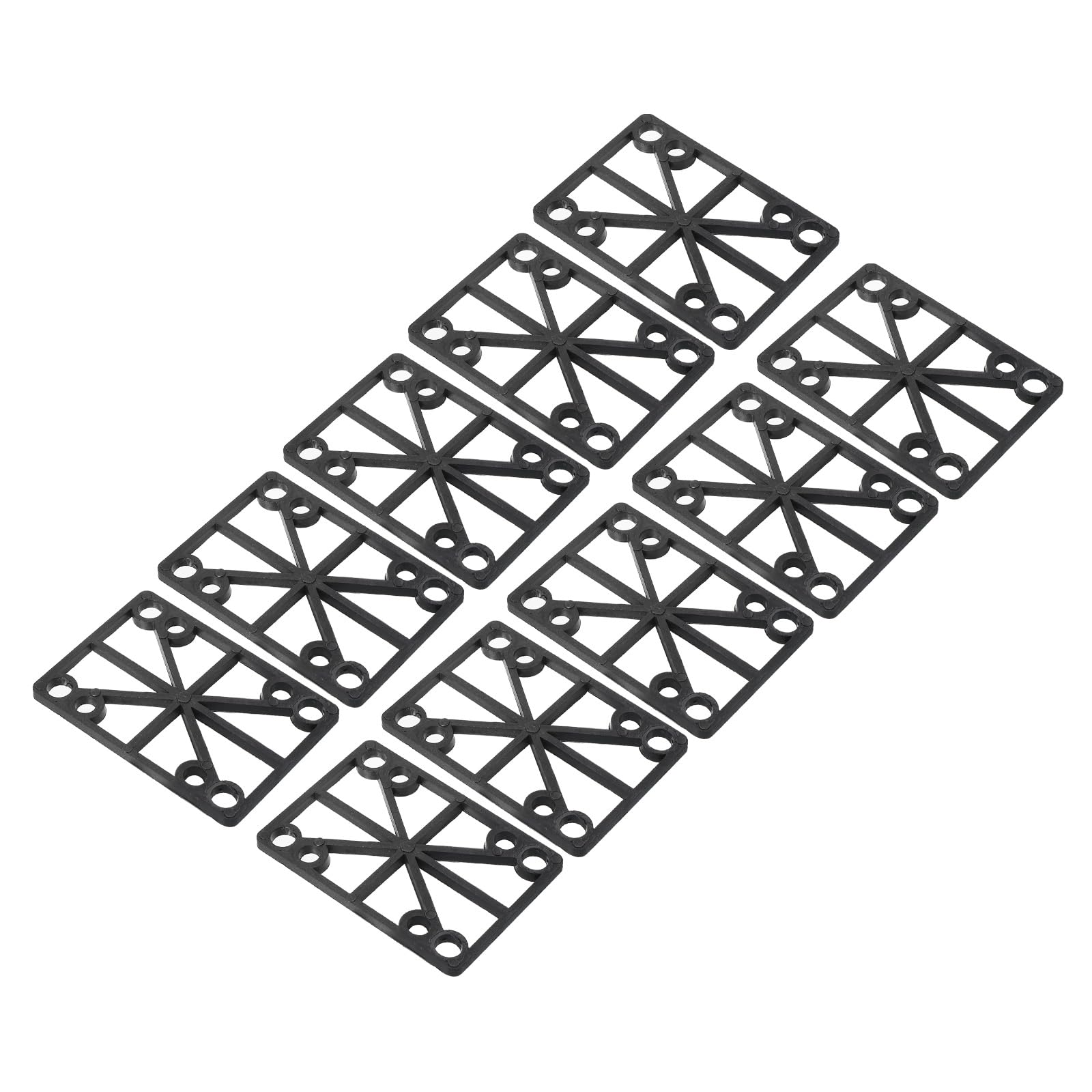 PATIKIL 4mm (0.16") Skateboard Riser Pads, 10 Pack Plastic Longboard Riser Pads Angled Wedge Shock Pads for Skateboard Truck, Black