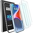 REBEL Phone Screen Protector for iPhone 14/13 Pro [6.1 Inch] 3-Pack Ultra Tough 0.4mm, Anti-Shatter, 9H Tempered Glass, Easy Install Tool, Case Friendly