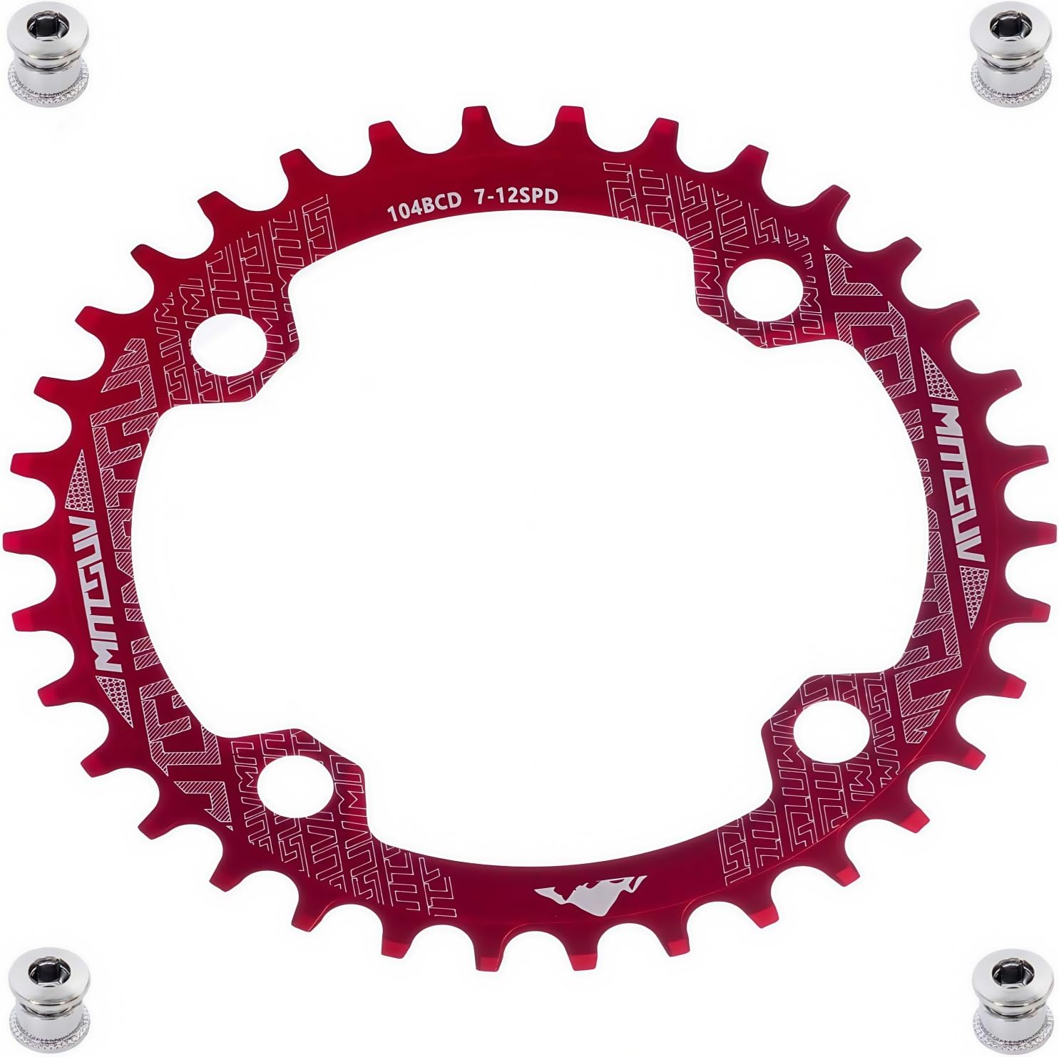 YBEKI 7075-T6 Oval Chainring (32T/34T/36T/38T) – 104BCD Narrow-Wide MTB/Road Bike Chainwheel | Biomechanical Design Lab-Proven 15% Efficiency Boost | 92% Anti-Drop | Shimano/SRAM 8-11 Speed