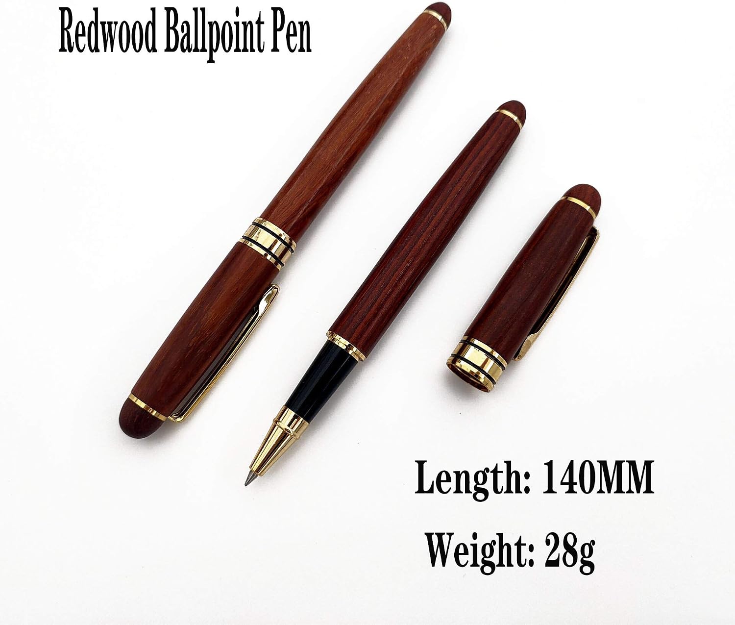 Accod High-grade Redwood Ballpoint Pen Signature Pen Wooden Ballpoint Pen with Two Replaceable Refills Nice Gift for Business Partner,Colleagues and Friend-Gift Box - Image 5